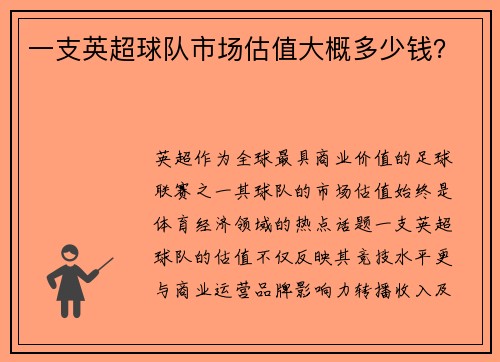 一支英超球队市场估值大概多少钱？